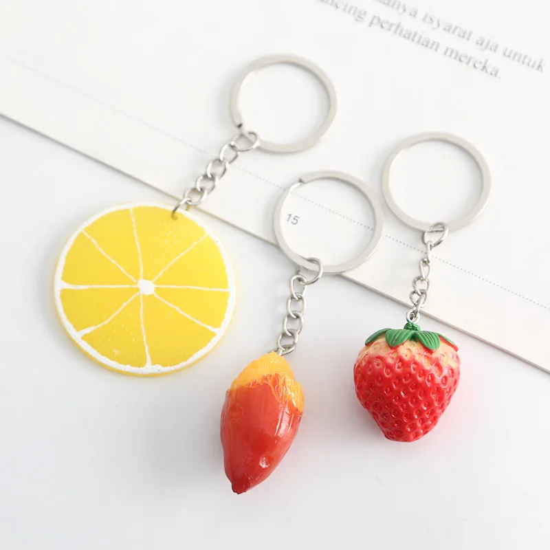 Simulation sweet potato lemon strawberry keychain Woman Men Kids Key Ring Gifts Accessories Shoes Key Chain