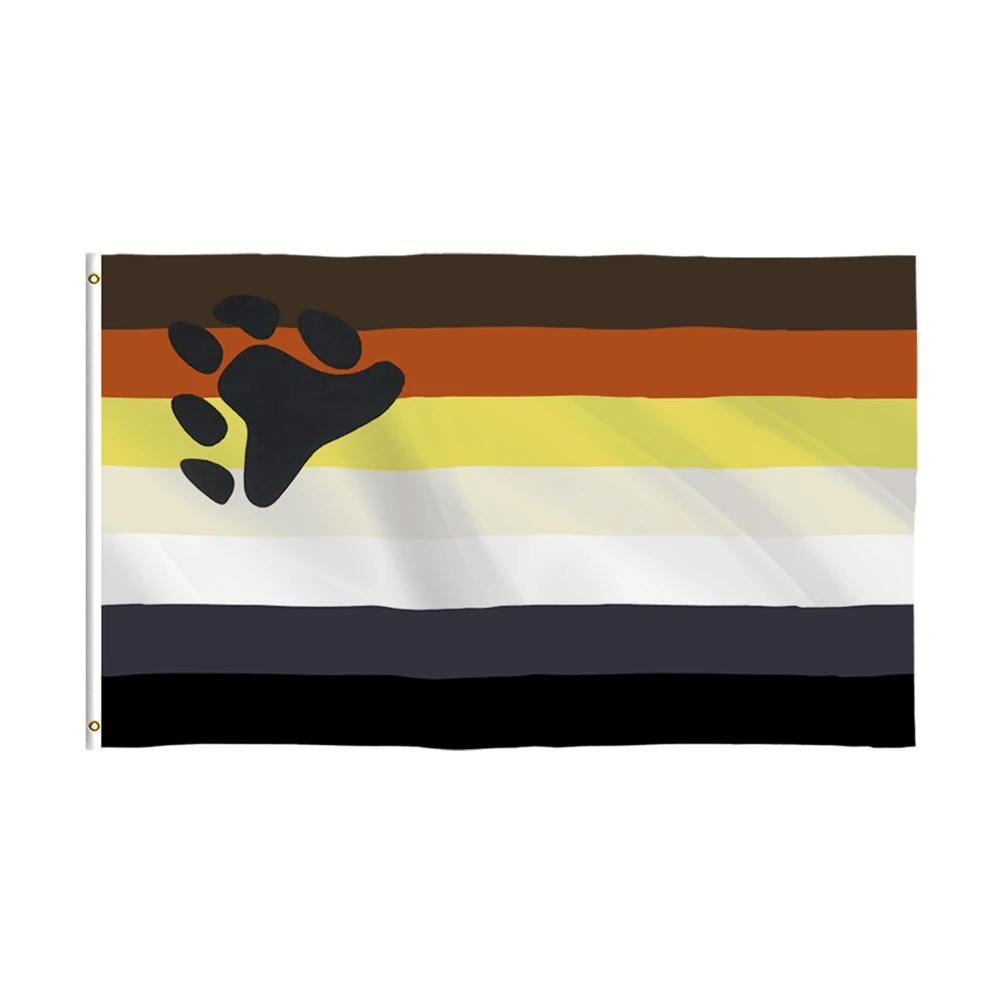 Bear Pride Flag 3x5 Fts LGBTQIA Brotherhood Gay Rainbow Banner