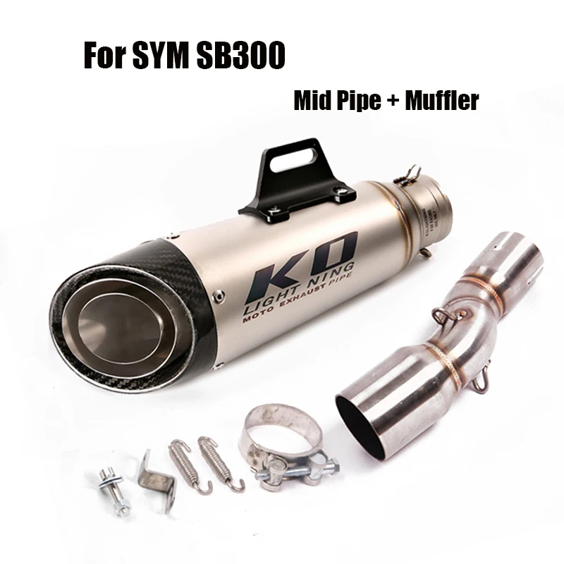 

Slip On Exhaust Pipe For SYM SB300 Motorcycle Exhaust Tip Muffler 51mm Middle Mid Tube Escape Connecting Section Modified