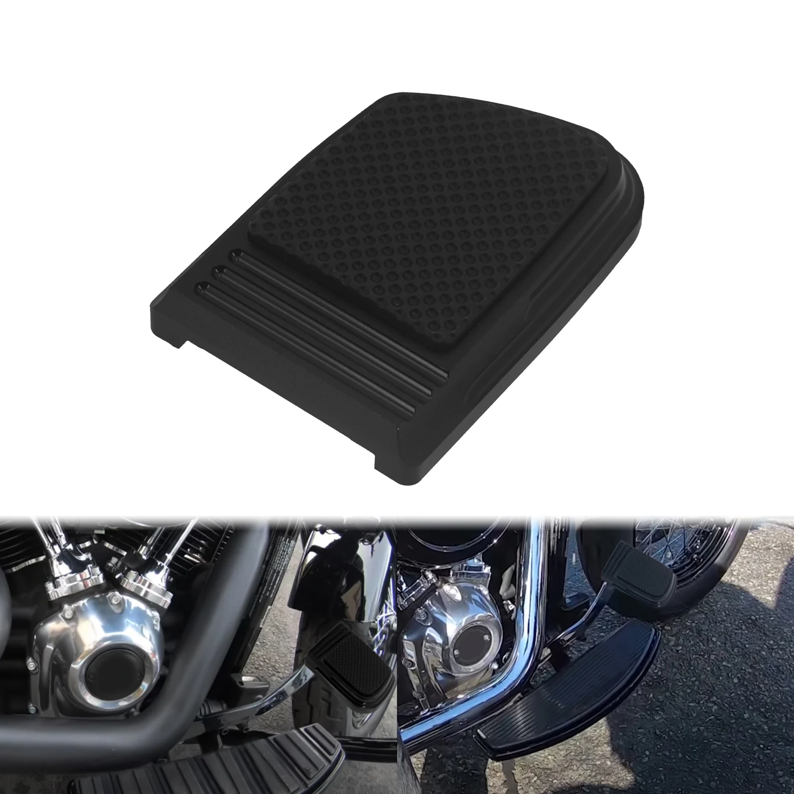 Motorcycle Small Brake Pedal Pad Cover CNC Black/Black &Chrome For Harley Softail FXBR FXBRS FLSB Breakout 2018 2019 2020