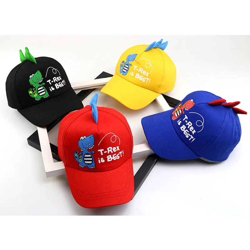 Boy Cartoon Dinosaur Net Cap Visor Cute Fashion Kids Baseball Caps Adjustable Children Modeling Hat Outdoor Travel Girl Sun Hats