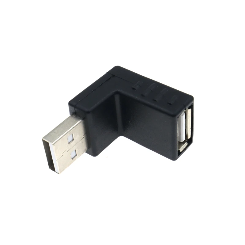 محول اتصال تمديد عالي السرعة يسار/يمين/أعلى/أسفل L Bend USB 2.0 A ذكر إلى أنثى للكمبيوتر المحمول U القرص