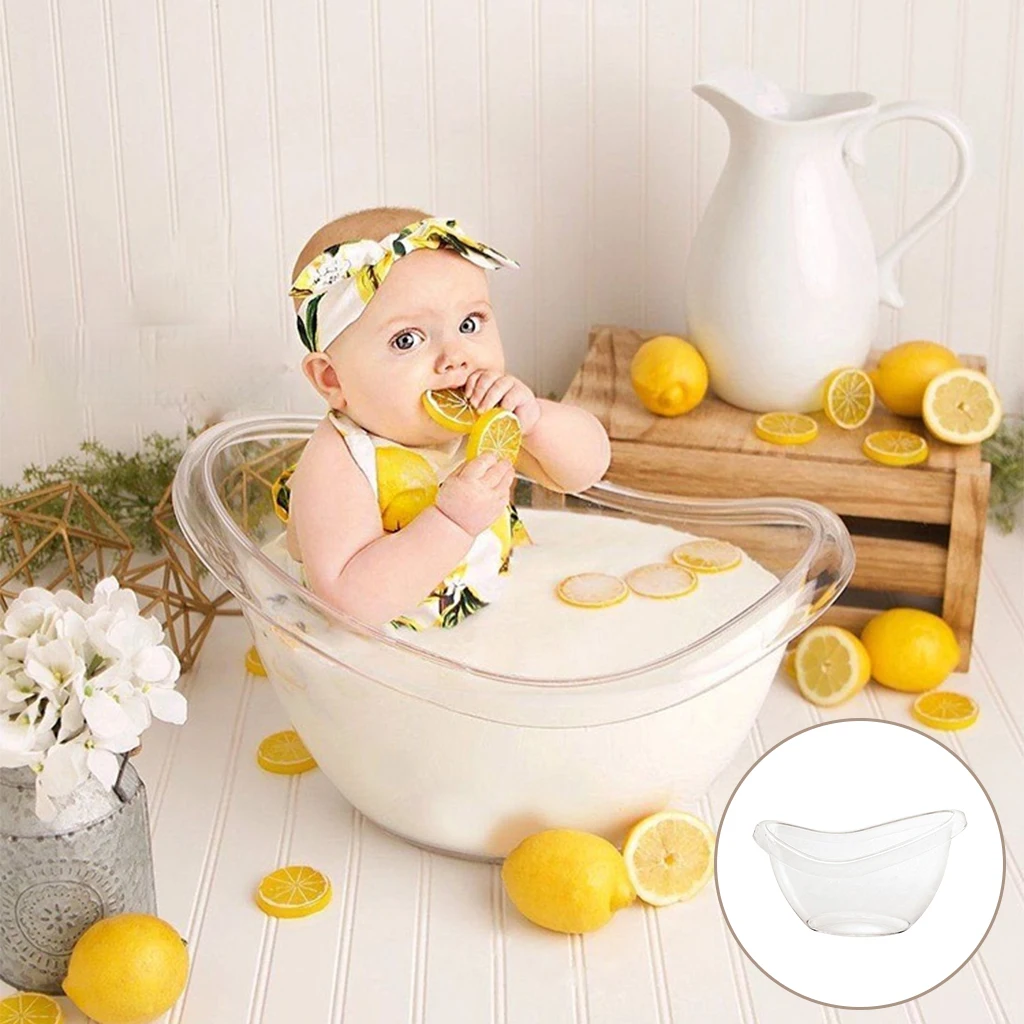 Baby photography props plastic transparent Mini milk bathtub baby studio photography props crib for photo shoot