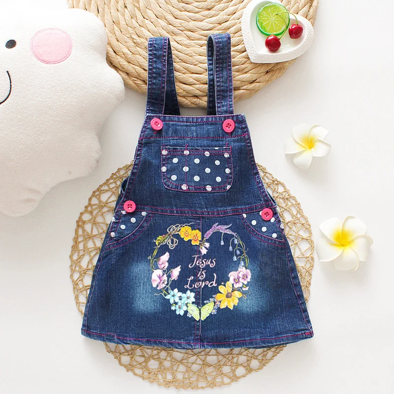 IENENS Summer Sundress Baby Girls Suspender Girls Dress Overalls 3-6 Years Kids Straps Denim Dress Children Clothing Clothing