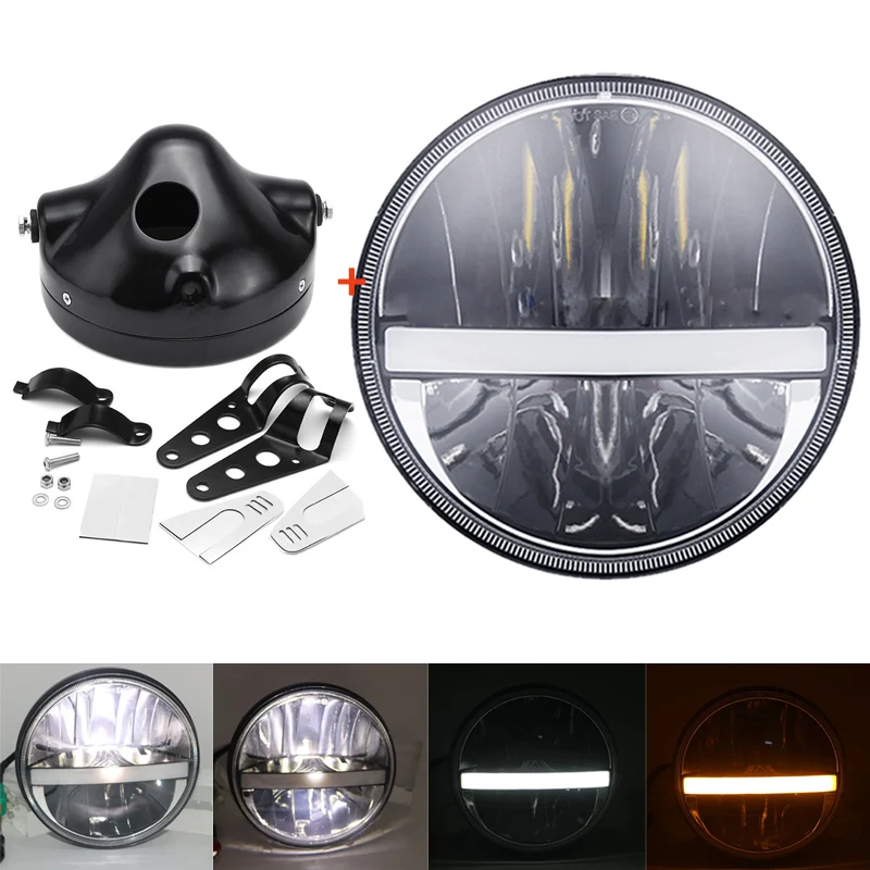 

7 Inch 36W Motorcycle Headlamp with angle eye Led Headlight 7inch housing bucket trim ring