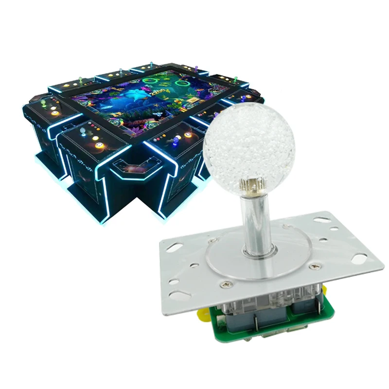 Joystick Arcade de bola acrílica, accesorios para máquina de juego arcade, iluminado, 4/8 vías