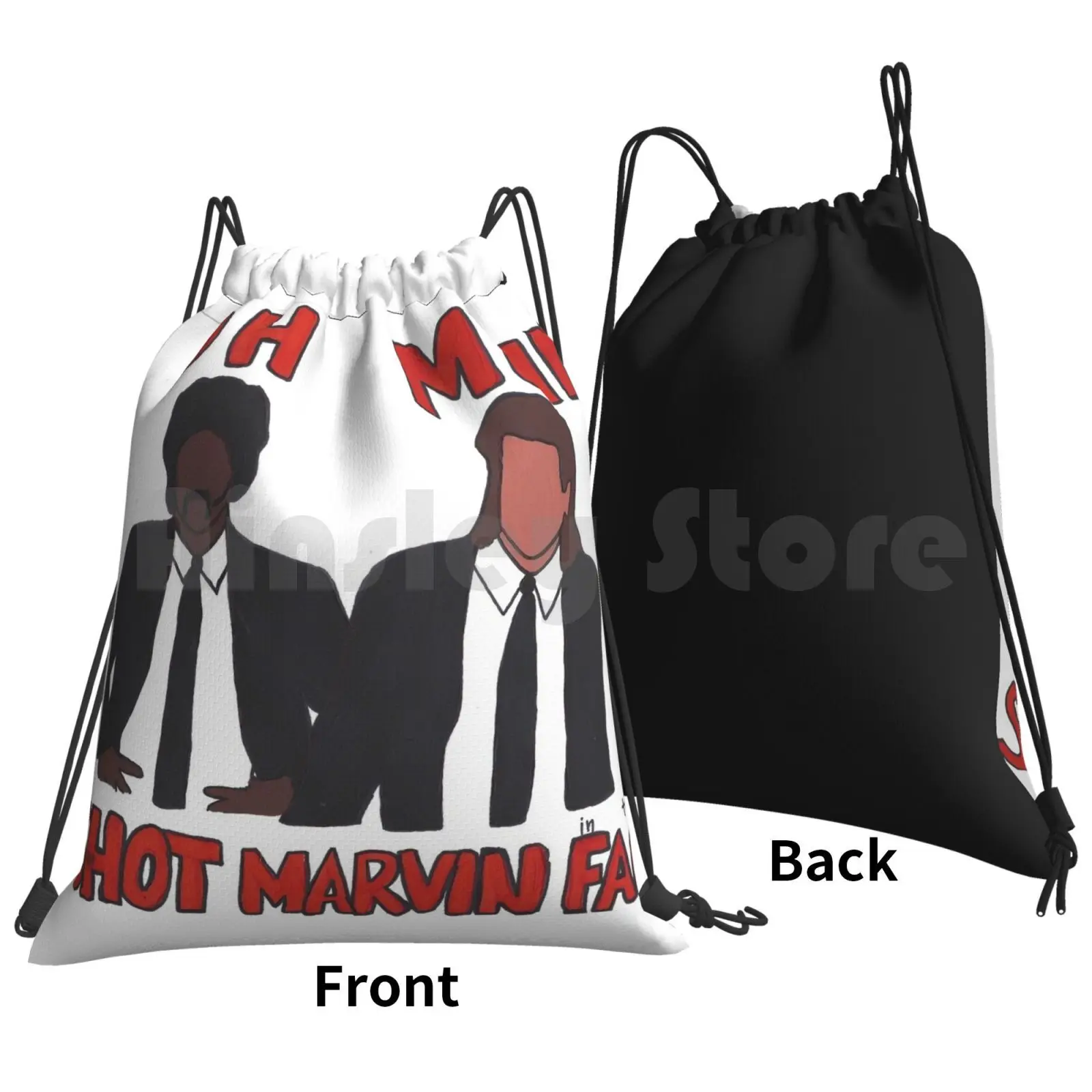 Pulp Fiction-Jules And Backpack Drawstring Bag Riding Climbing Gym Bag Pulp Fiction Quotes Movies