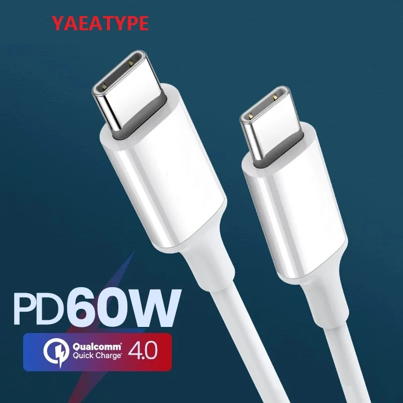 0.25m/1m/2m Fast Charging PD Cable USB Type C To Type C Data Sync Cable For Oneplus 7T Huawei Nova 5t 4 3 Pro Samsung A80 A70 S8