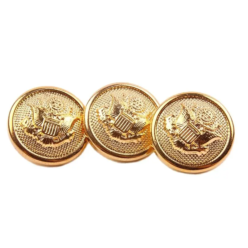 50pcs/lot 15mm Gold Vintage Buttons Metal Color Plastic Round Shank Button Handmade Garment Accessories Sewing Tools Supplier