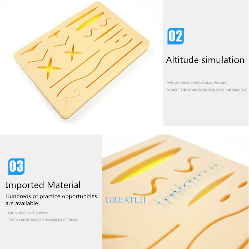 Skin Model in science aid Human Traumatic Skin Model Suture Training Pad Suture Training Kit