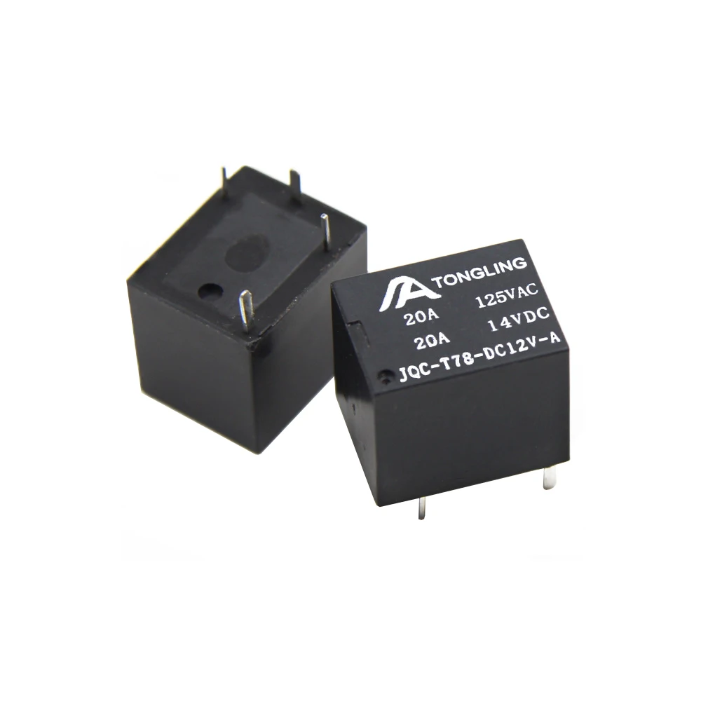 1PCS T78 Small Normally Open Electromagnetic Relay 5V/12V/24V 4/5Pins 20A JQC-T78-DC12V-A