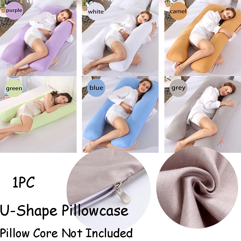 1PC Cotton Pregnant Maternity U-type Pillow Case Sleeping Support Pillow Cover Household Sleeping Support Accessory Tools