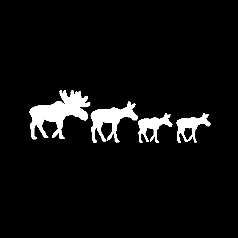 SZWL Interesting Moose Family Car Sticker Waterproof Sunscreen Vinyl Decal Auto Accessories Black Silver White,16cm*5cm