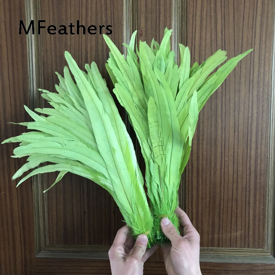 40-45CM Super Long Rooster Chicken Feathers Apple Green Dyed Coque Cock Tails Plume DIY Wings Headwear Plumage Decoration Pluma