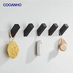 COOANHO gancho de toalla negro montado en la pared, acero inoxidable SUS304, gancho de bata de baño negro, adecuado para baño, sala de estar y Hotel