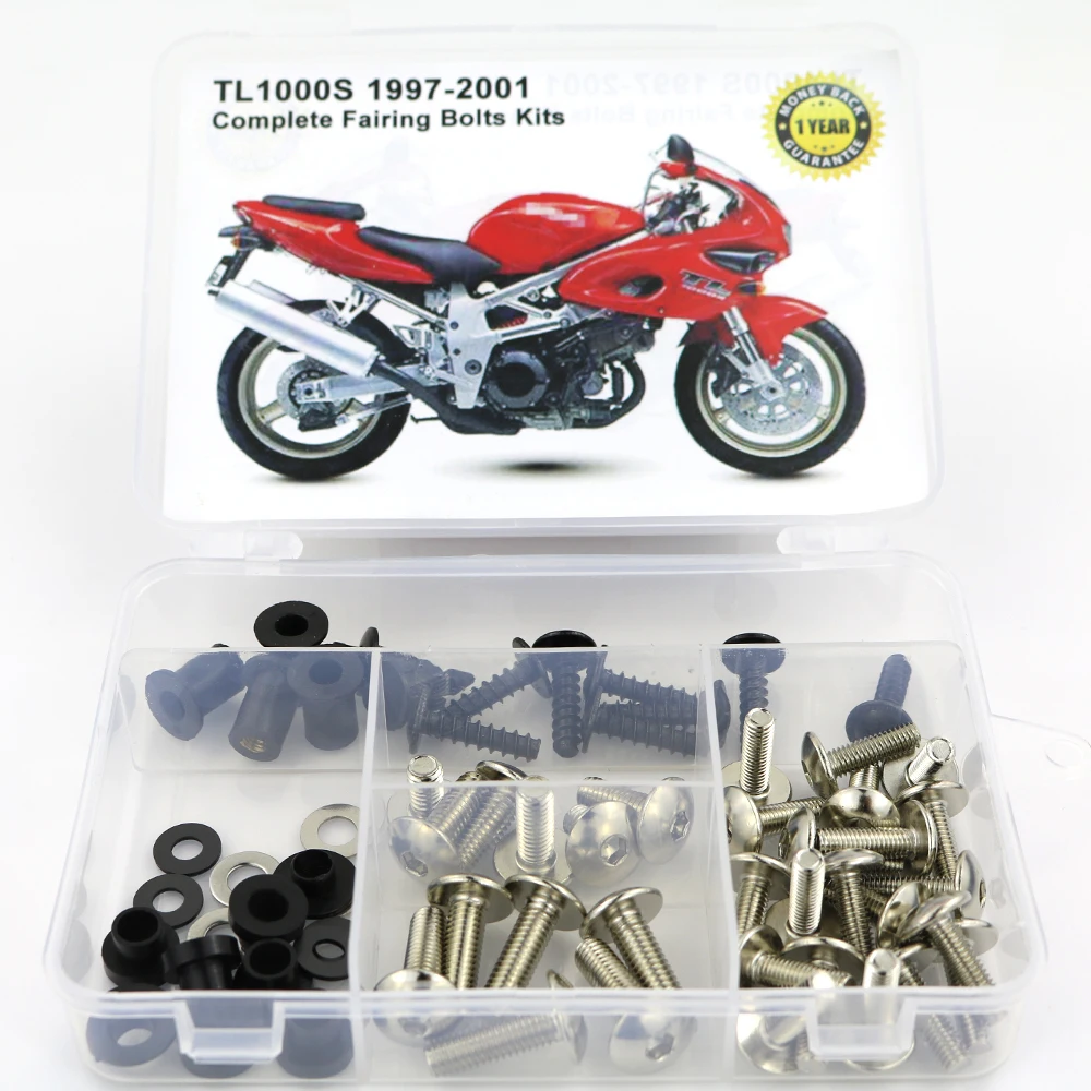 Fit For Suzuki TL1000S 1997 1998 1999 2000 2001 Complete Full Fairing Bolts Kit Screws Steel Fairing Clips Nuts Covering Bolts