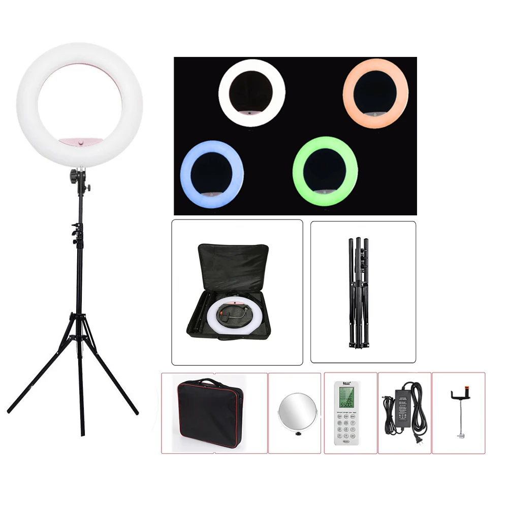 

Yidoblo Black FC-480 RGB LED Ring Light LED Video Makeup Lamp Photography Movie film Studio broadcast Ring lamp +2M stand+ bag