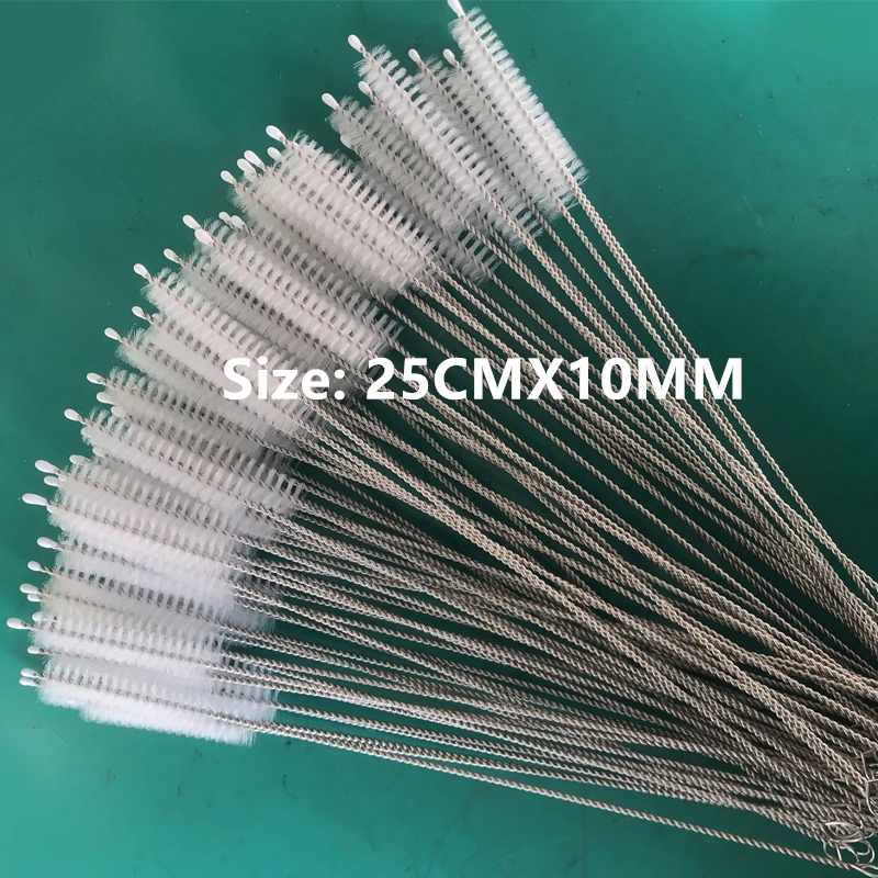 WOWSHINE 100pcs/lot Stainless Steel Straw Brush Size 25cmX10MMx5cm Bottle Cleaning Brush brushes