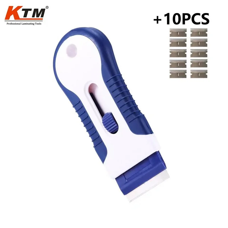 

Clean Razor Scraper Ceramic Glass Car Window Tools Sticker +10pcs Razor Blade Squeegee Remover Tint Vinyl Wrap Glue Auto Cleaner