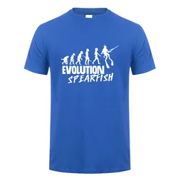 Funny Evolution Spearfishing T Shirt Summer Short Sleeve Cotton Spearfish T-shirt Tops Tee Camiseta JL-067