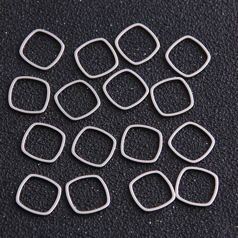 15Pcs 3 Size Square Charm Stainless Steel Pendant Open Bezel Hollow Pressed Resin Frame Mold Bezel DIY Jewelry Making