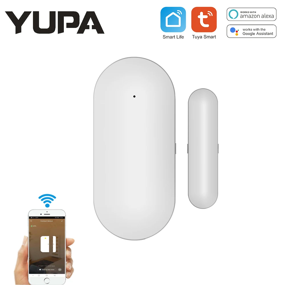 Tuya WiFi Door Sensor Smart Door Open/Closed Detectors Smart Life APP Magnetic Switch Window Sensors Work With Alexa&Google Home