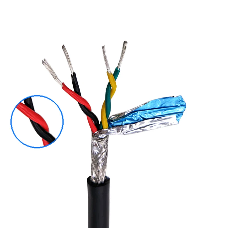 5Meters RVSP Shielded Twisted Grey Cable 26AWG 2/4/6/8Cores RS485 Signal Control Wire Tinned Copper Wire Audio Cable DIY