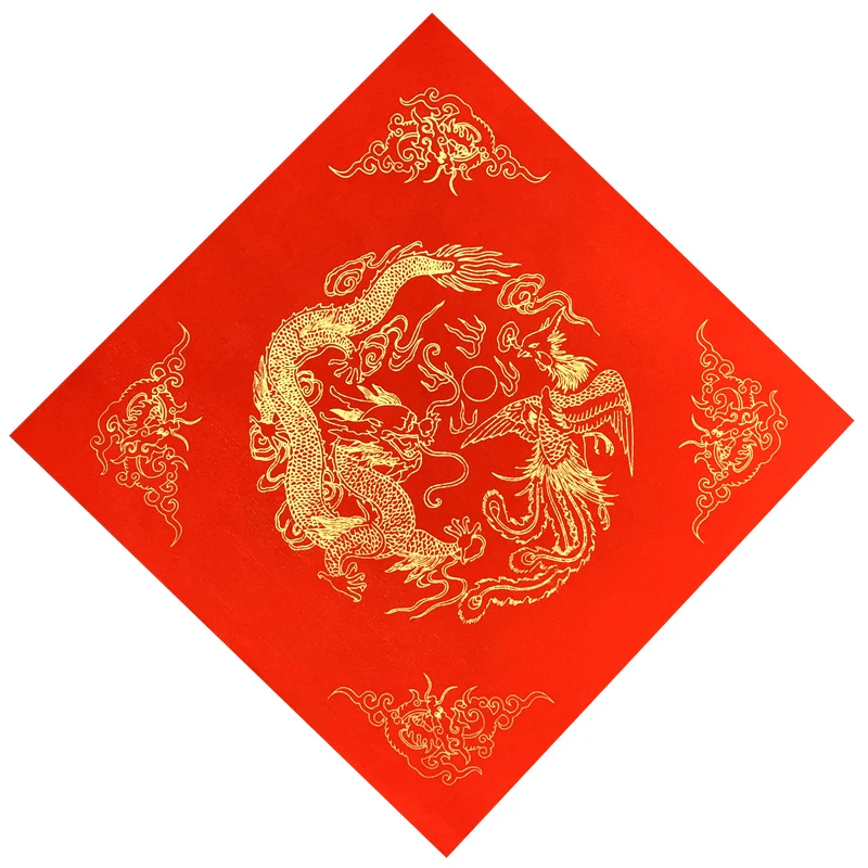 New Year Red Paper Chinese Spring Festival Couplets Red Xuan Paper Square Calligraphy Paper Chinese Red Xuan Paper Rijstpapier