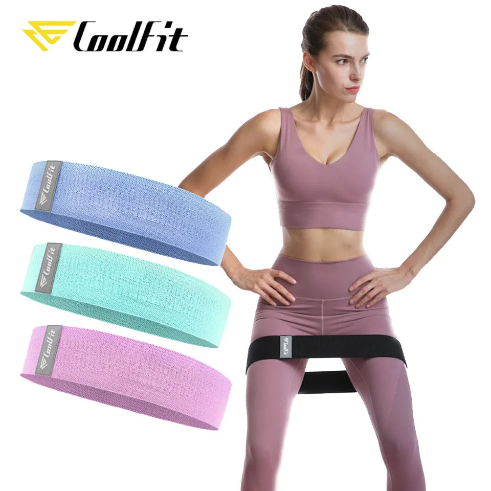 CoolFit Fitness Resistance Bands Yoga Workout Glutes Leg Exercise Elastic Bands Women Power Hips Training Circle Belt Expander