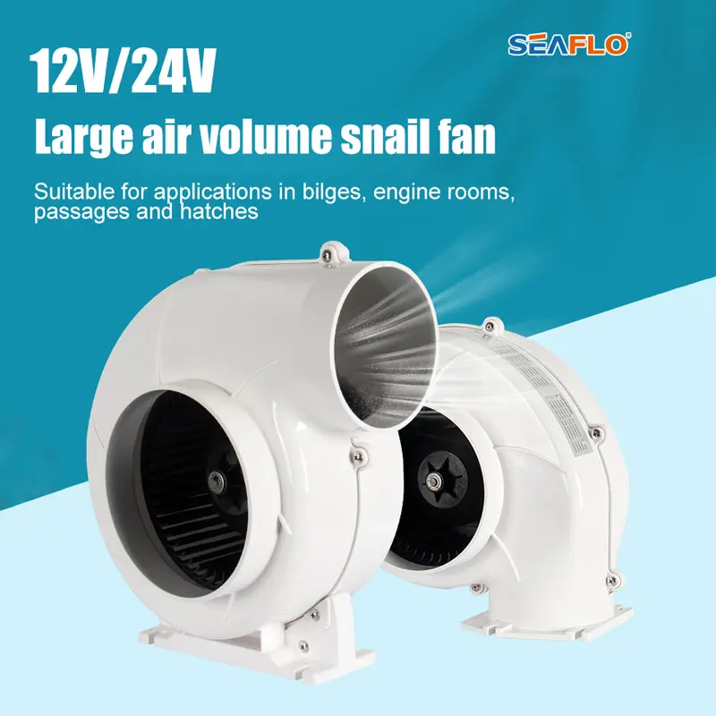 

SEAFLO Bilge Blower Fan Plastic Exhaust Fan Blower Large Air Volume Snail Fan For Cooling Ventilation