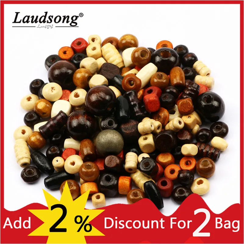 Wholesale 30g Random Shape Colored Natural Wood Beads Loose Beads For Jewelry Making DIY Handmade Crafts Decoration Accessories