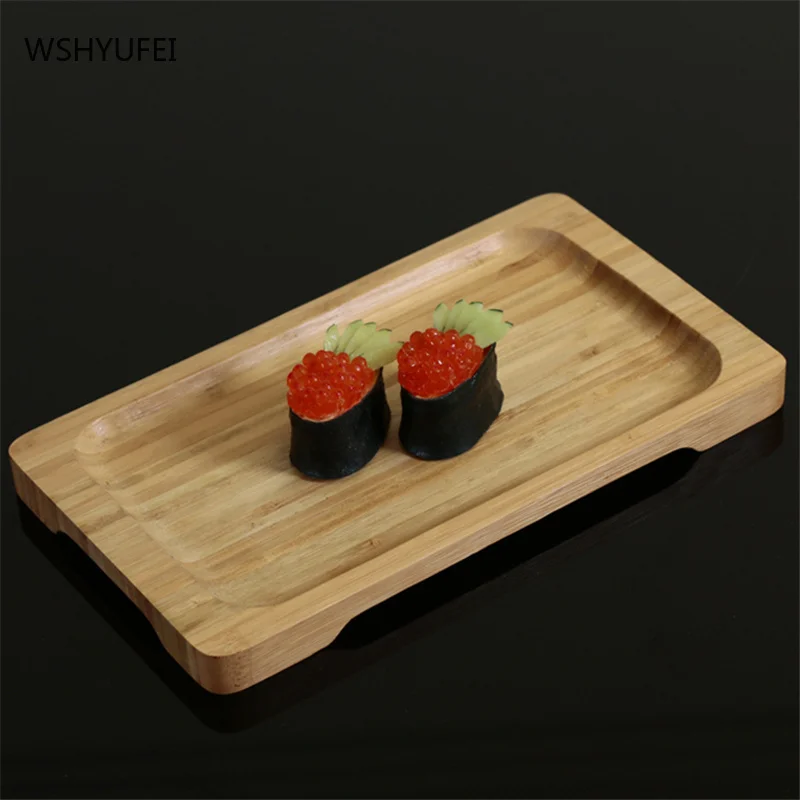 Sushi sashimi cooking tableware rectangular tray fast food fruit melon seeds bamboo tray Japanese and Korean cuisine tableware