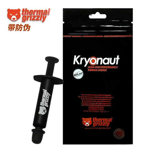 Enfriador de pasta térmica Grizzly Kryonaut, 100% Original de Alemania, 12,5 W/m.k, disipador térmico conductor, Enfriador de yeso con certificado