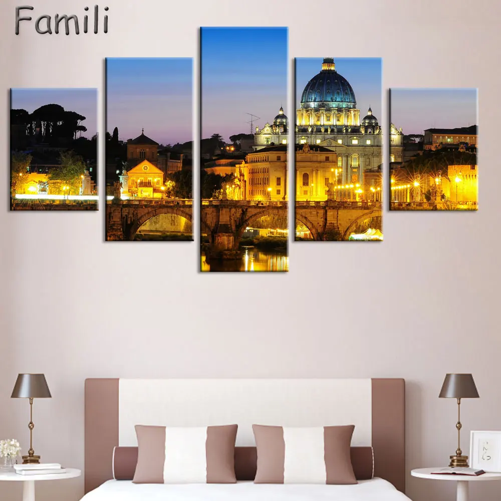5 painéis de tela impressão de pôster itália belos paisagens para arte de parede decoração de quarto decoração de casa, quadro decorativo, impressão de arte