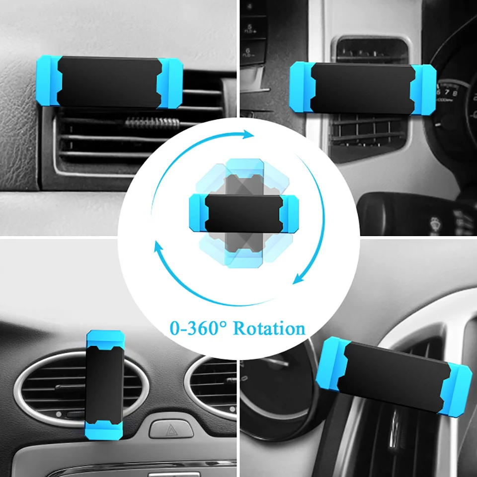 Universele 360 Rotatie Auto Telefoon Houder Air Vent Mount Stand Geen Magnetische Auto Smartphone Ondersteuning Voor Iphone Samsung Huawei Mobiele