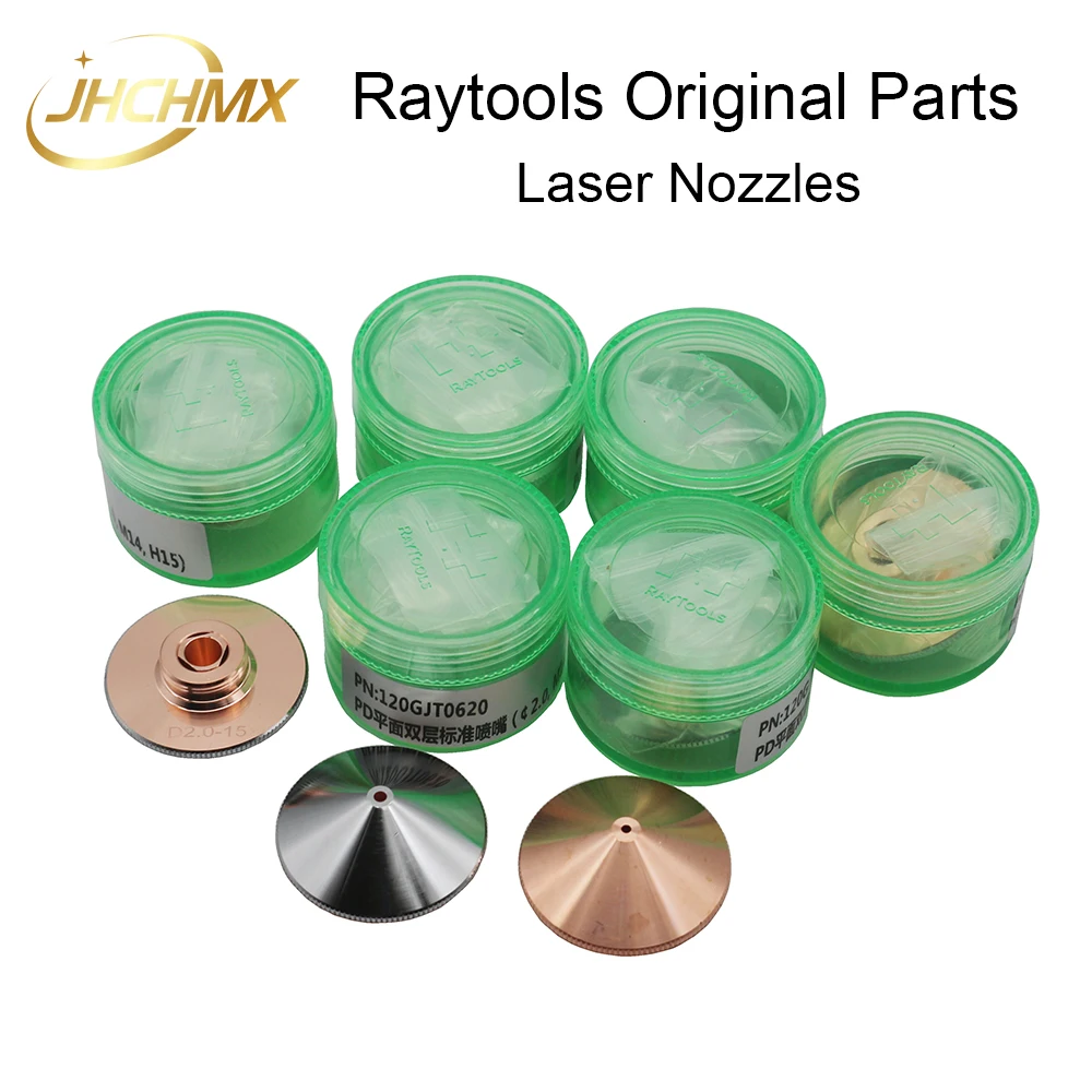JHCHMX-boquillas láser de Raytools, doble capa única, diámetro de 32mm, M14, H15, boquillas de cobre originales para cabezal de corte láser de fibra Raytools