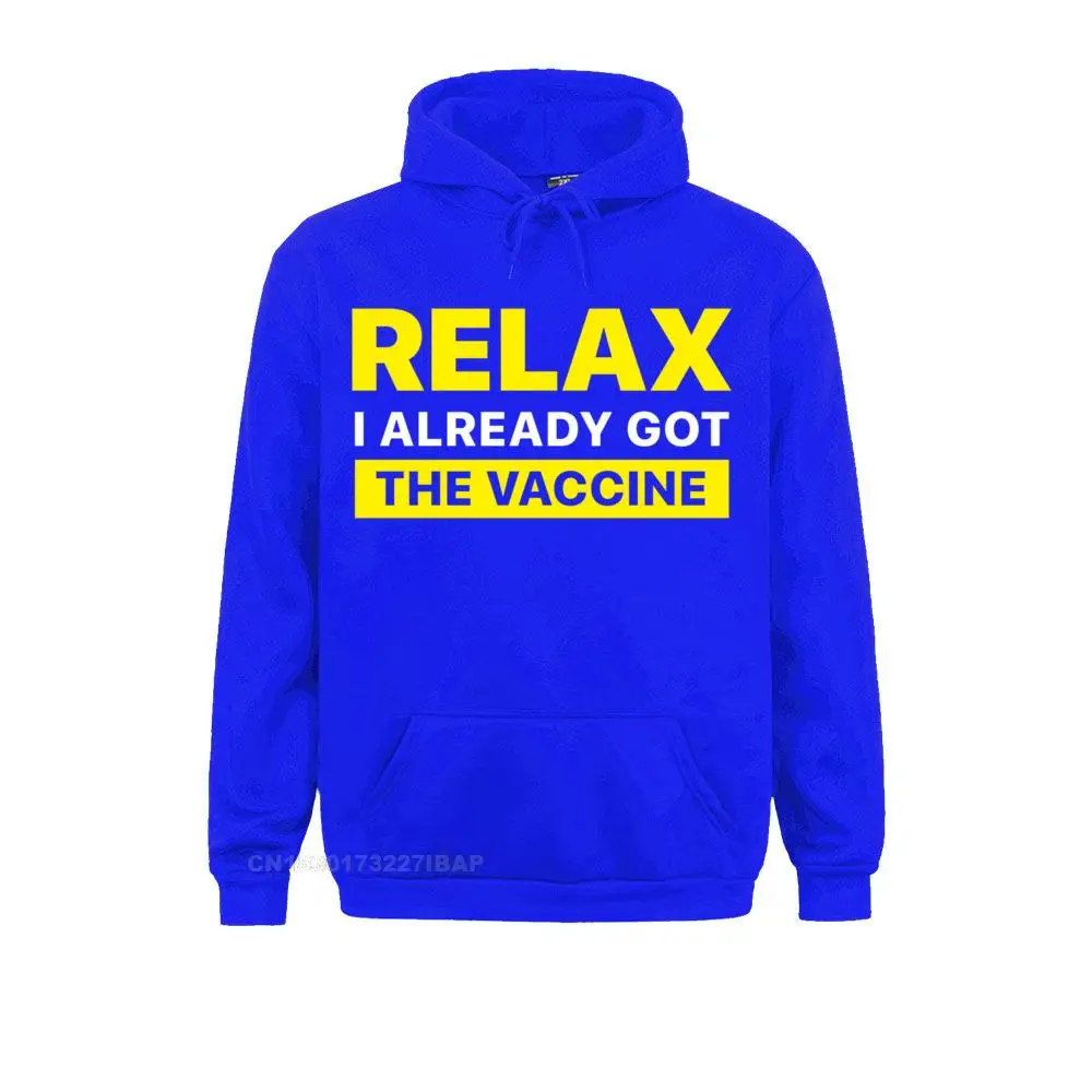 Relax I Already Got The Vaccine Long Sleeve Sweatshirts Summer Autumn Hoodies Long Sleeve Hip Hop 3D Style Sportswears Party Men