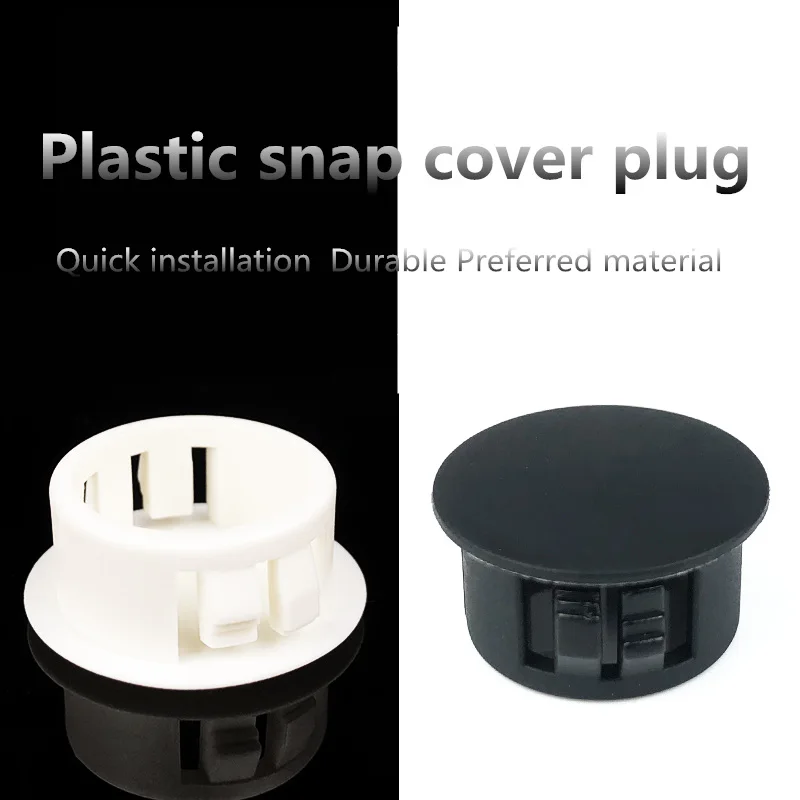 Plastic Hole Plug Snap-on Cover Hole Nylon Plugs Dust Caps Flat Head Reserved Hole Plugging Use For Table Box Extra Hole