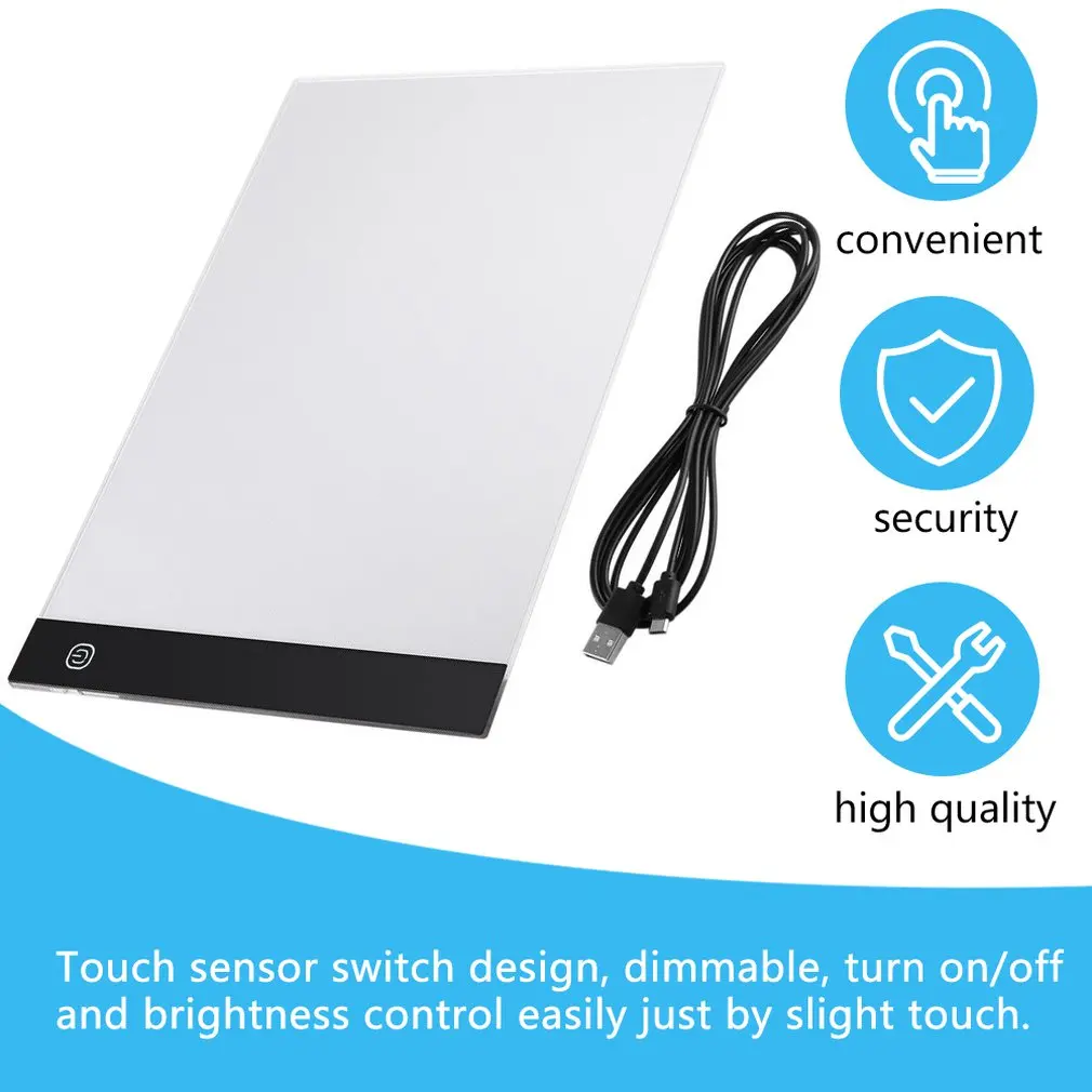 USB Charging A4 LED Ultra Thin Art Facsimile Drawing Board Copy Pad Drawing Tablet With Three Adjustable Mode &ZH