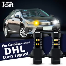 car accessories For toyota corolla E160 E170 E180 2014 -2018 Led Daytime Running Light Turn Drl 2in1