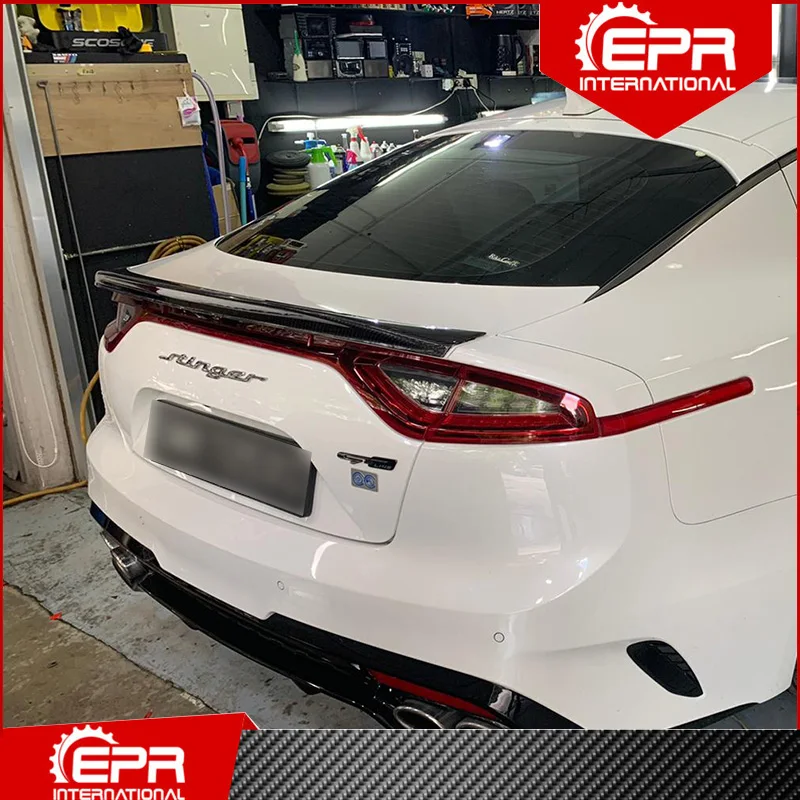 

For Kia Stinger Type G Fiberglass Rear Spoiler FRP Fiber Glass Trunk Wing Bootlid Splitter Tuning For Stinger Racing Body kit