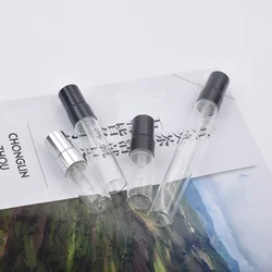 Atomiseur en verre rechargeable avec capuchon en aluminium coloré, bouteille de parfum, récipient de voyage, 2ml, 3ml, 5ml, 10ml, 100 pièces
