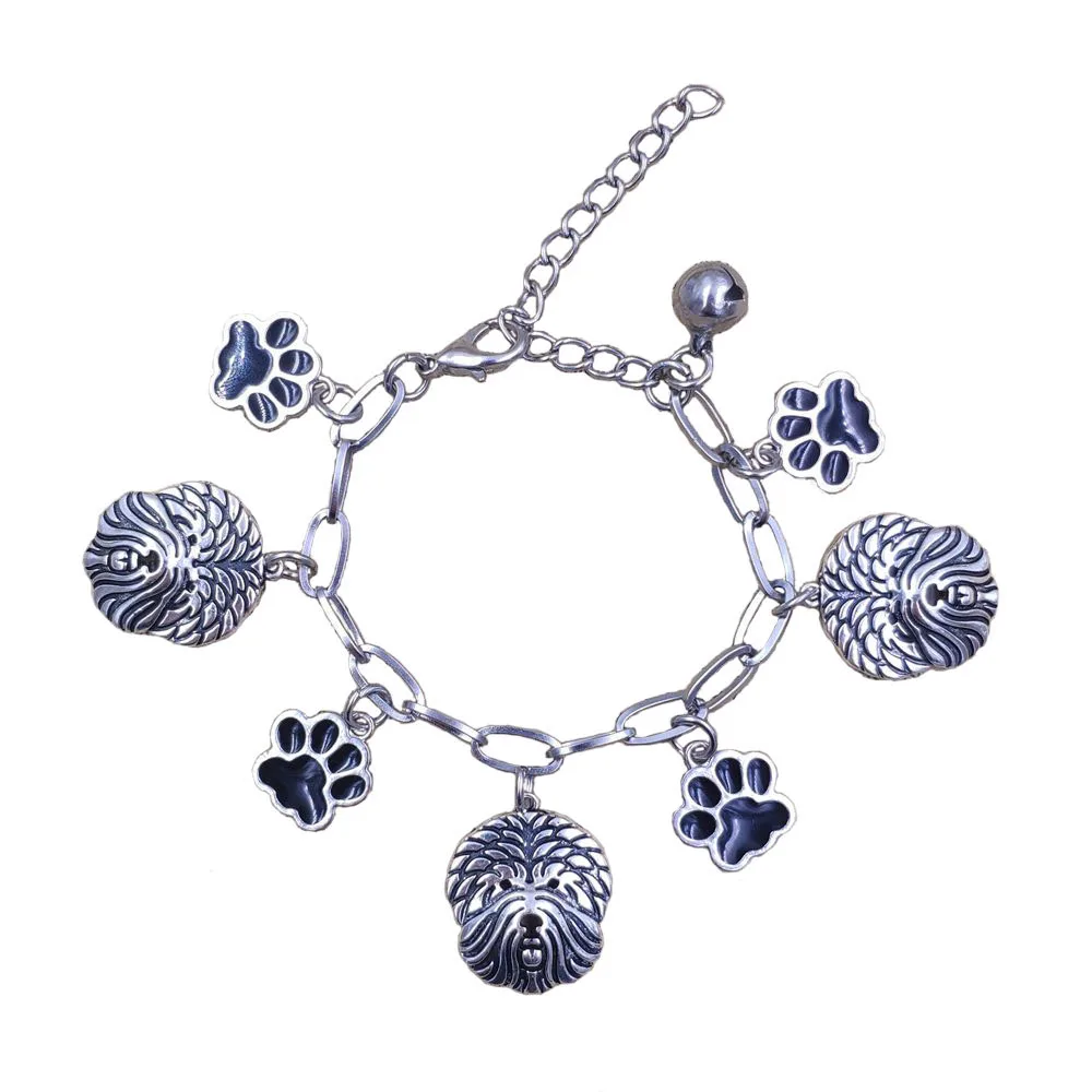 Cute Hot Unique Old English Shepherd Husky Chinese Shar Pei Dog Animal Stainless Steel Charm Chain Bracelets Men Women SB004