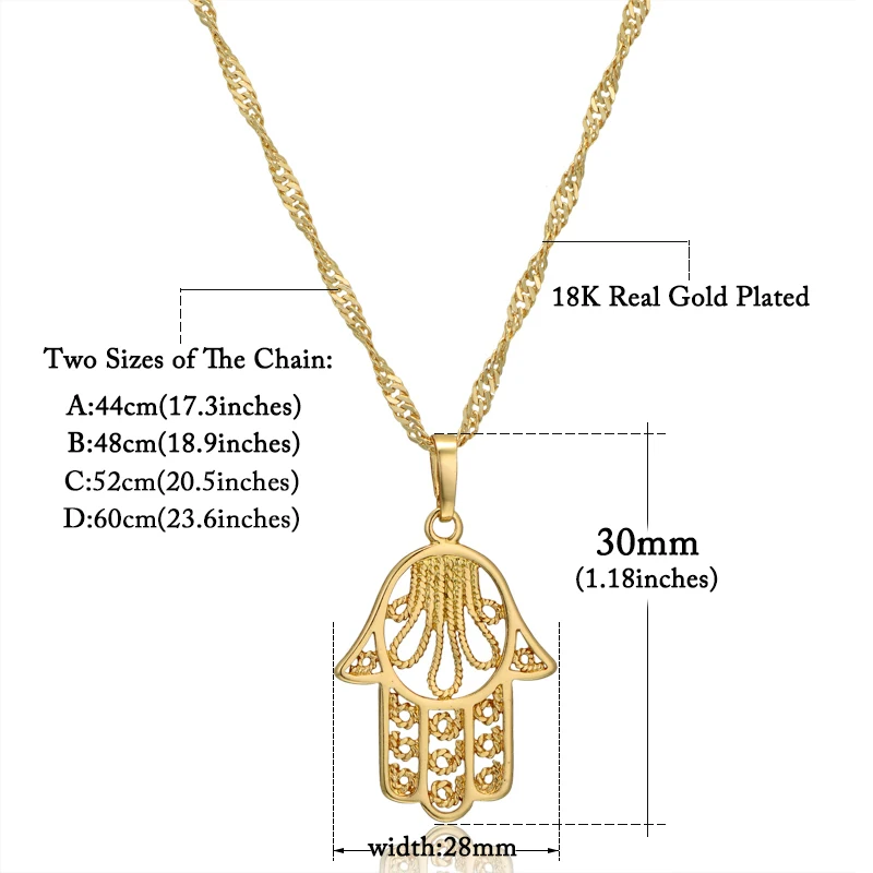 Hand Of Fatima Necklace & Pendant Iced Out Water Wave Chain Gold Color AAA Cubic Zircon Men\'s Women Hip Hop Rock Jewelry