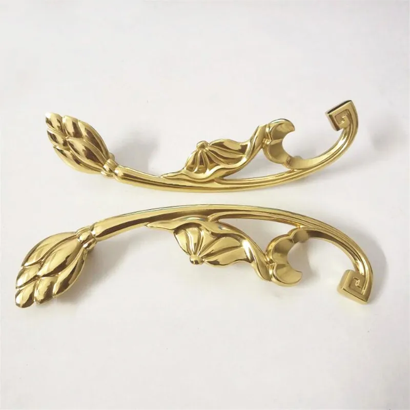 1pc European-style Brass Forged Double Hole Handle Drawer Furniture Handle Knobs Wardrobe Wine Cabinet Bookcase Pulls