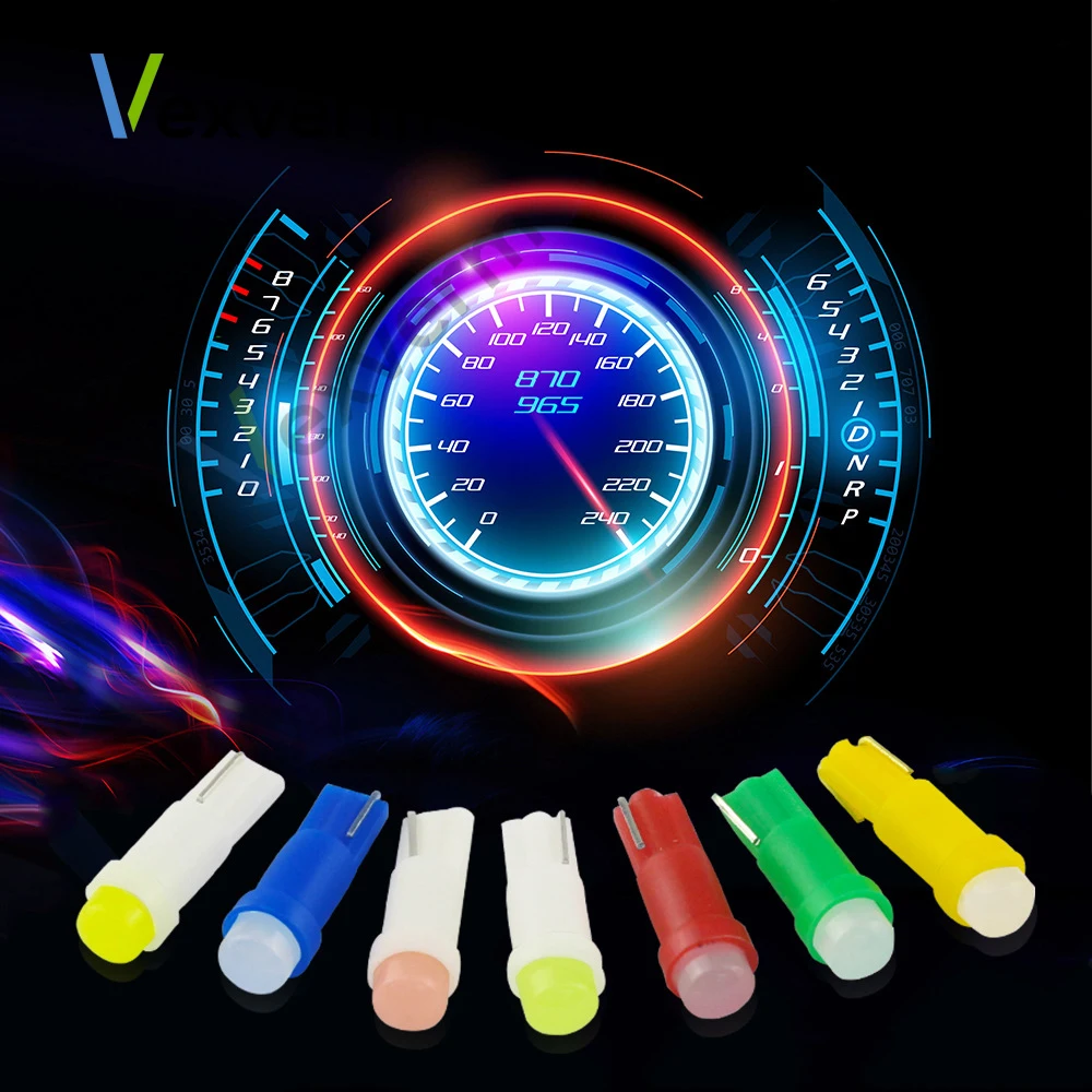 2/10/20 PCS T5 LED Light W1.2W W3W Dashboard Gauge Instrument Lamp Car Interior Light Auto Side Wedge Bulb 4014 LED Super Bright