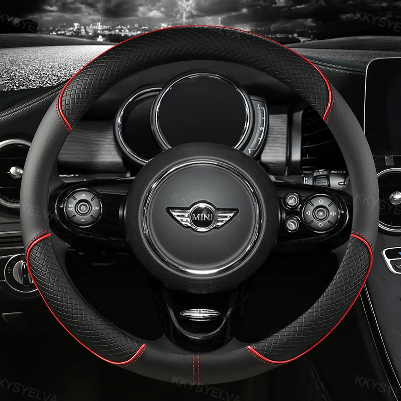 Leather Car Steering Wheel Cover for MINI Cooper R56 Clubman Countryman Clubvan Coupe Auto Accessories