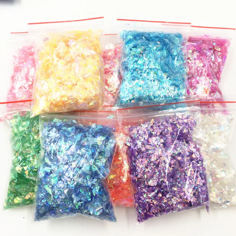 

19Bag 19Colol 190g Nail Sequins Irregular Shell Paper Sequin DIY Nail Flakie Colorful Nail Art Sequins