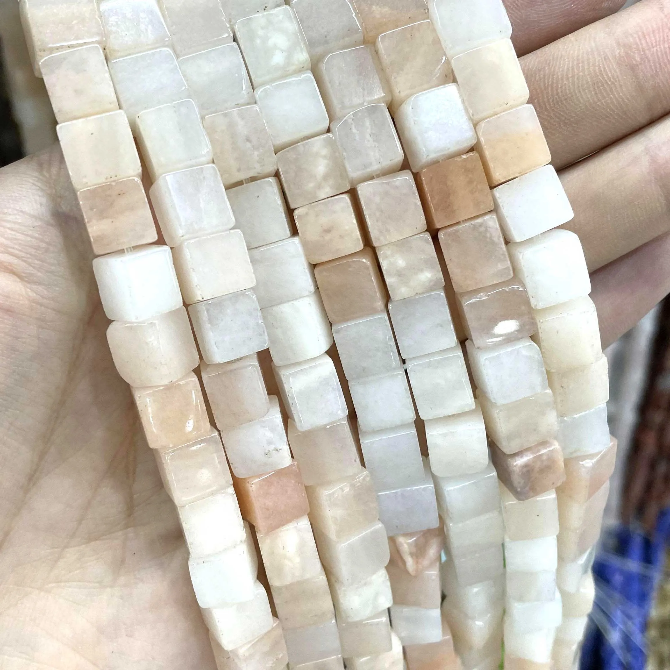 8*8mm Natural Square Agates Tiger Eye Turquoises Amazonite Crystal Jades Stone Beads For Jewelry Making DIY Bracelet Necklace