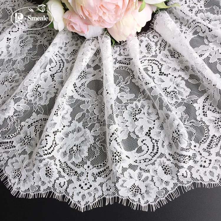 Black Eyelash Lace Trim, Flowers, Underwear, Bra Decor, Sewing Lace Fabric, Dress DIY Accessories, RS2510, 300cm * 23.5cm